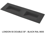 Plan vasque double lavabo, sur mesure : L 120 à 201 x P 40 à 51 cm, finition lisse, 10 couleurs au choix, Anti bactérien, résine Akrytan® teinté dans la masse, Livraison Offerte.